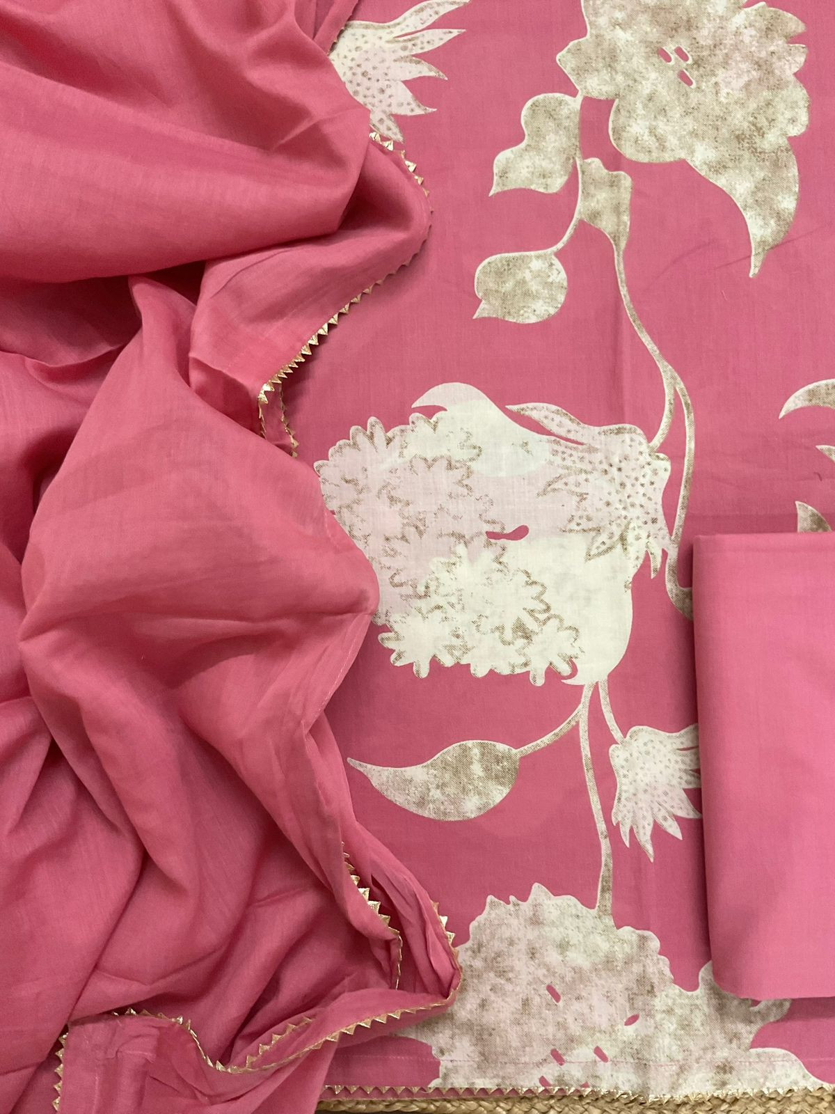 Pure Cotton Printed Suit - Pink