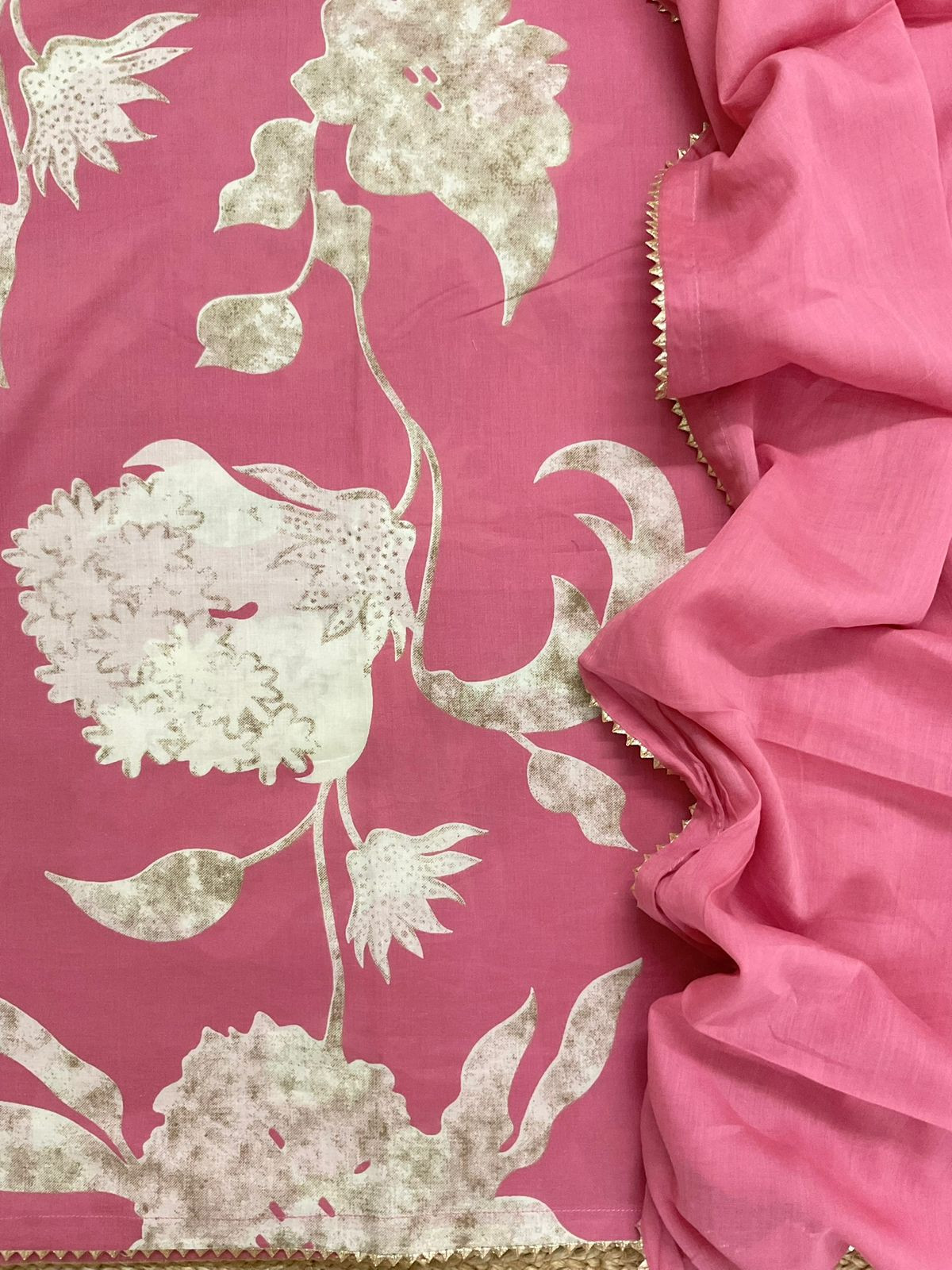 Pure Cotton Printed Suit - Pink