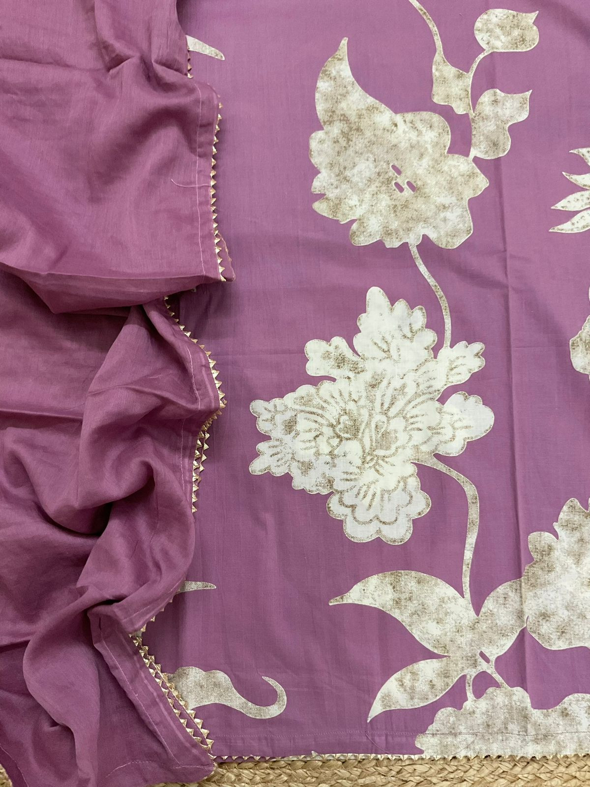 Pure Cotton Printed Suit - Purple