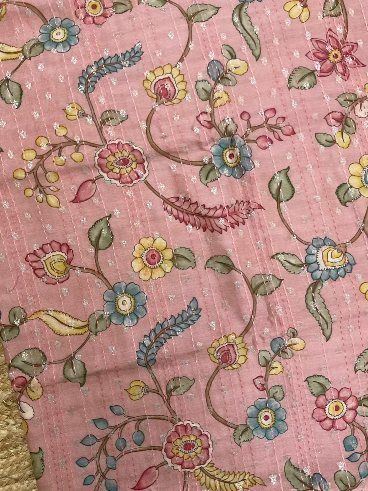 Pure Mul Chanderi Printed Embroidered Banarasi Weaved Suit - Onion Pink