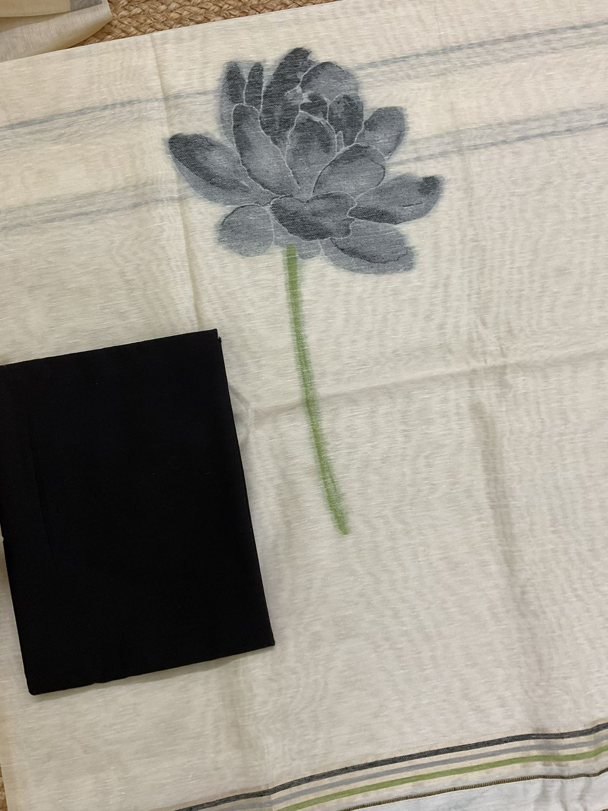 Soft Slub Chanderi Jamdani Weaved Suit - Cream