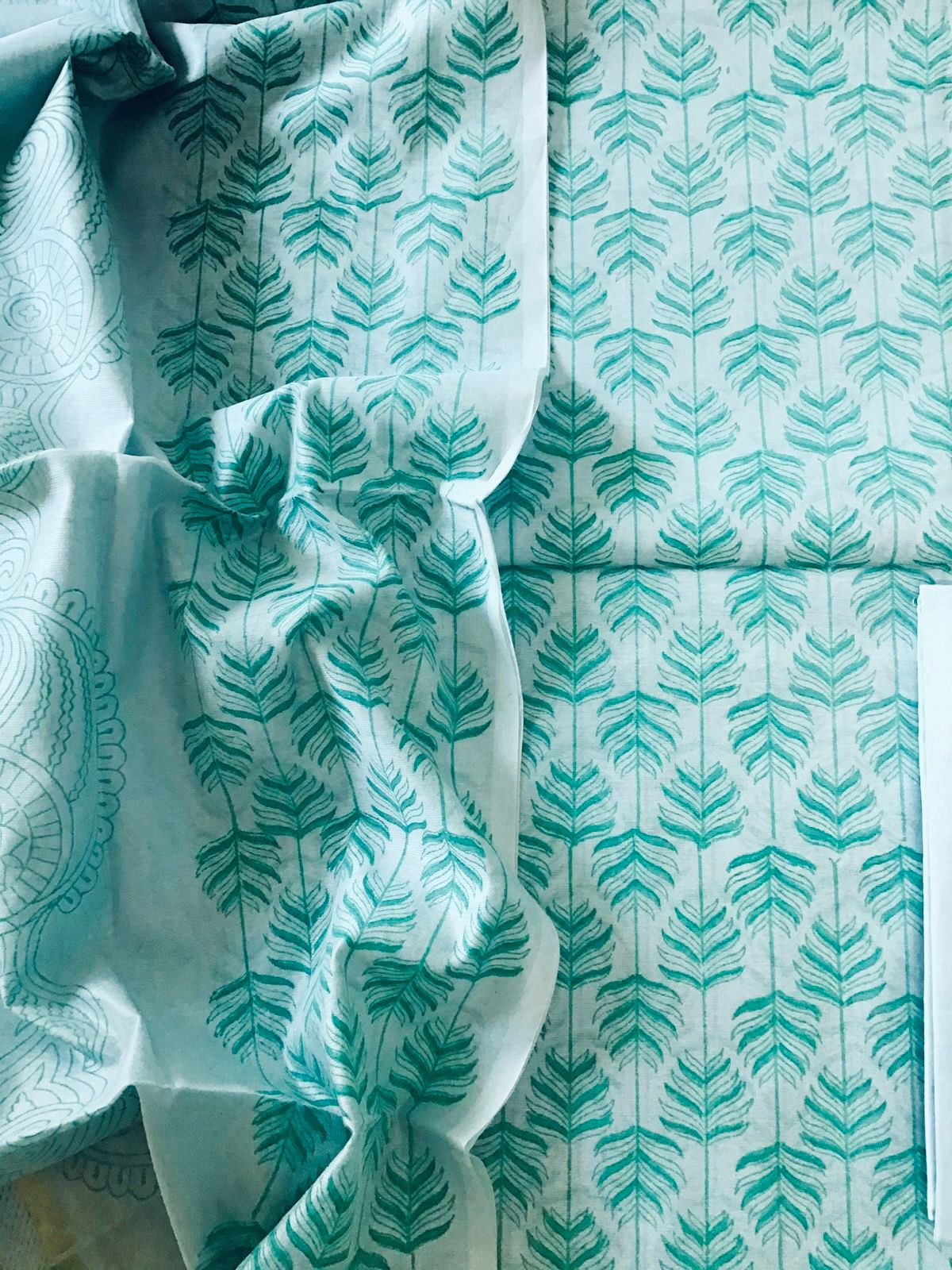 Soft Chanderi Printed Suit - Sea Blue