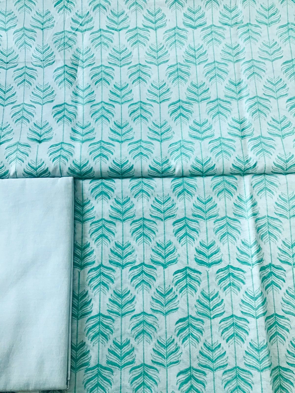 Soft Chanderi Printed Suit - Sea Blue