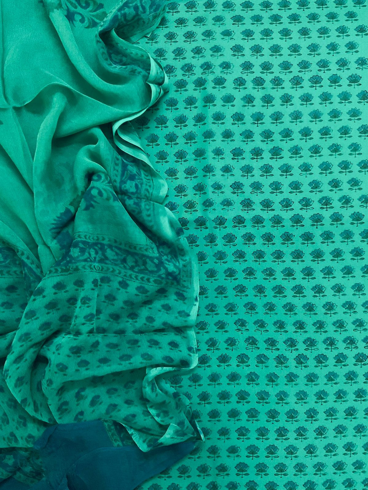 Soft Lizzie Bizzie Cotton Printed Suit - Green