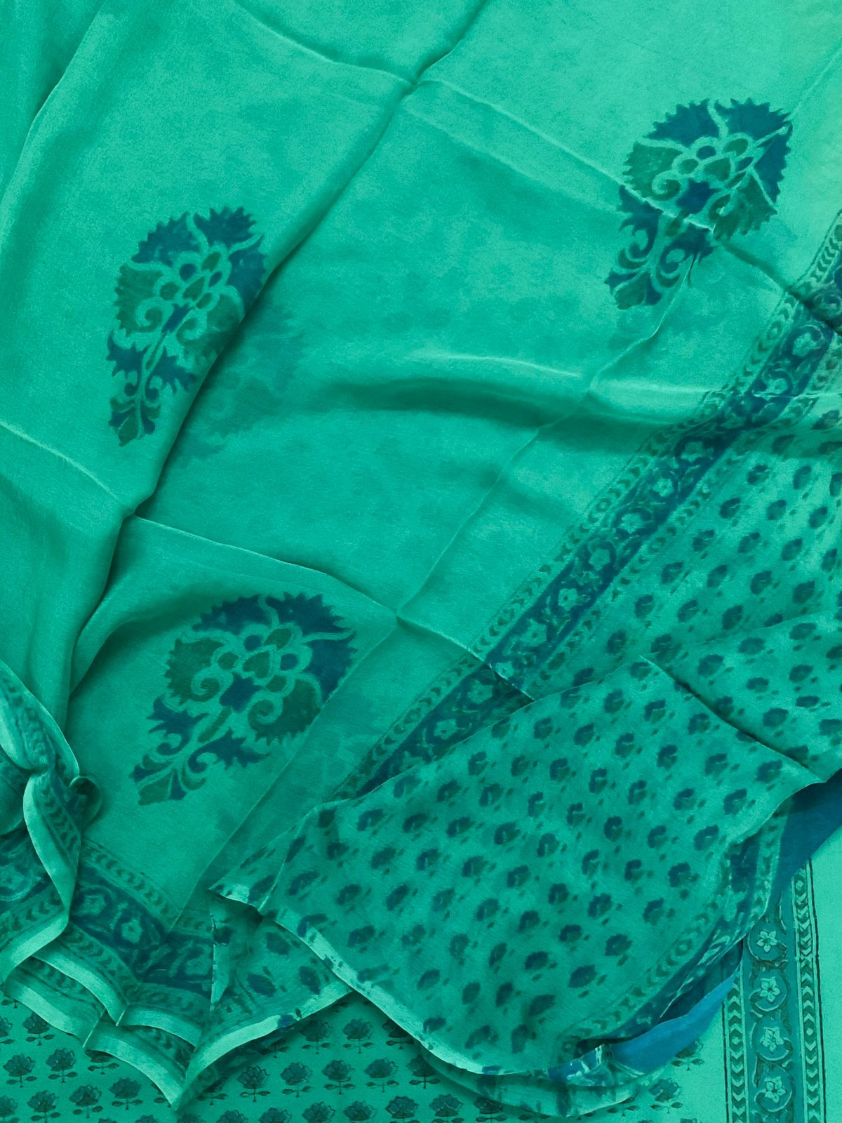 Soft Lizzie Bizzie Cotton Printed Suit - Green