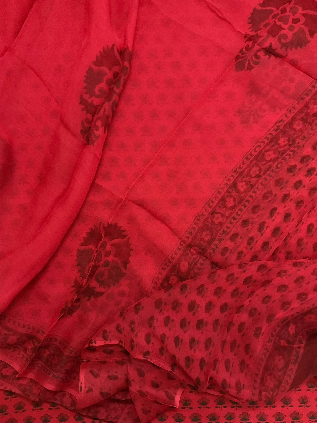 Soft Lizzie Bizzie Cotton Printed Suit - Red