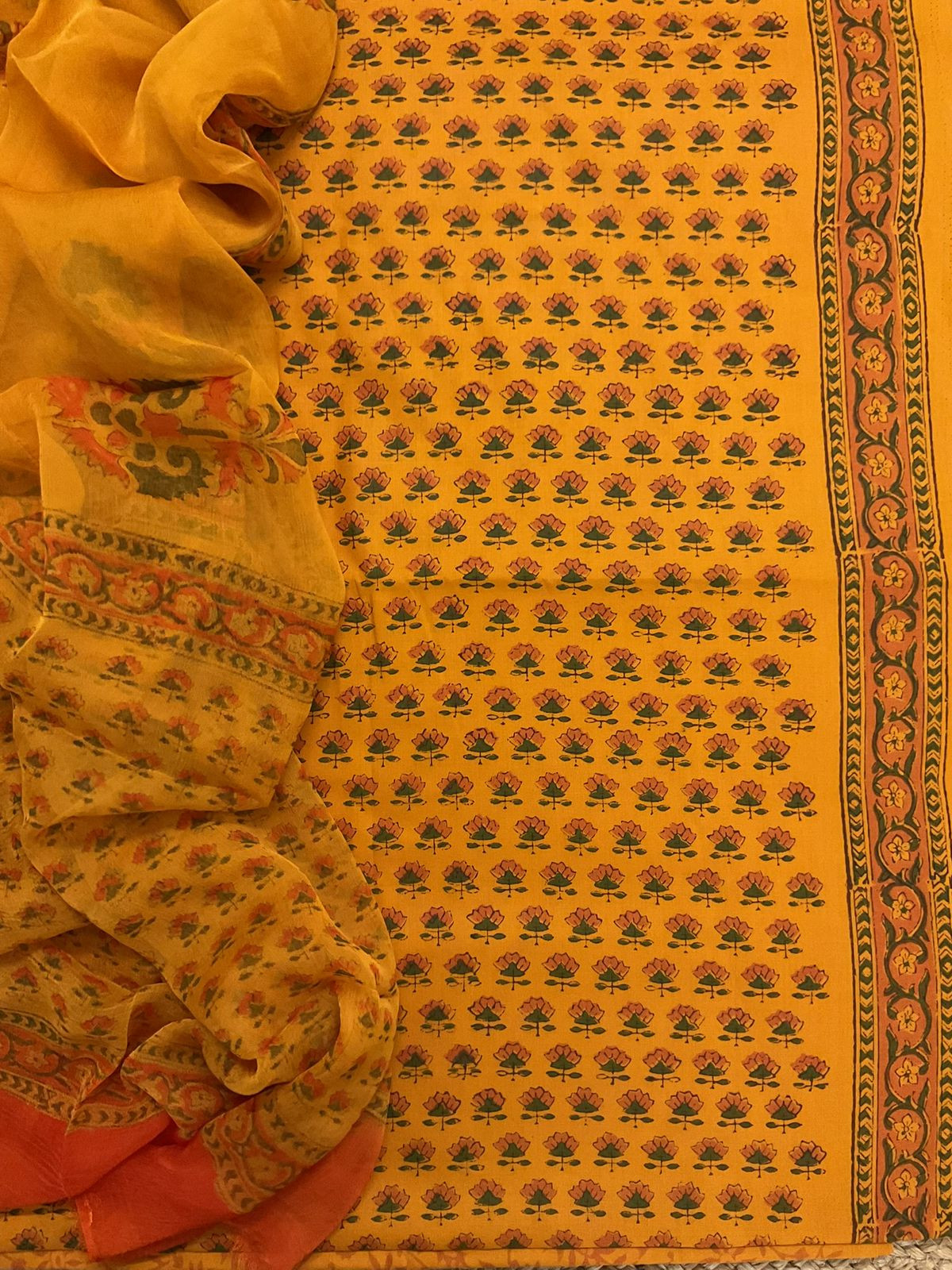 Soft Lizzie Bizzie Cotton Printed Suit - Yellow