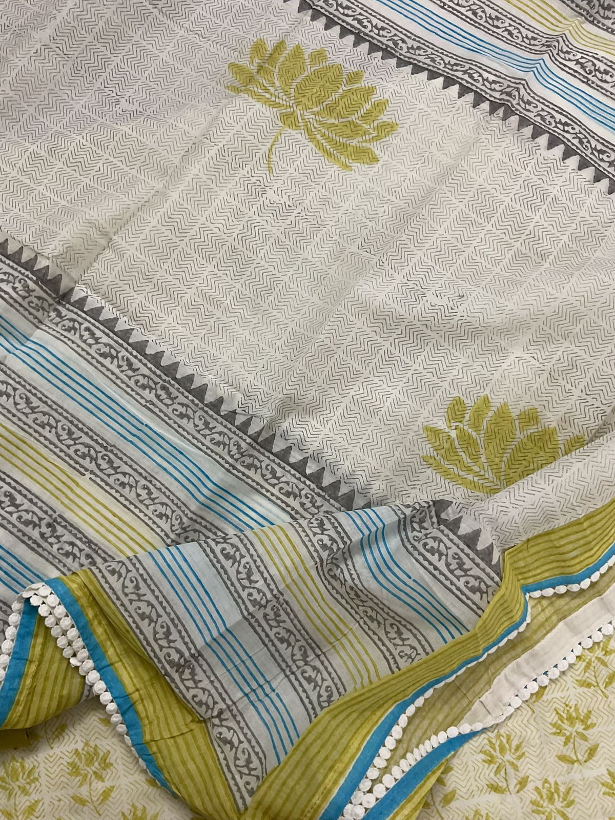 Pure Cotton Printed Suit - Green