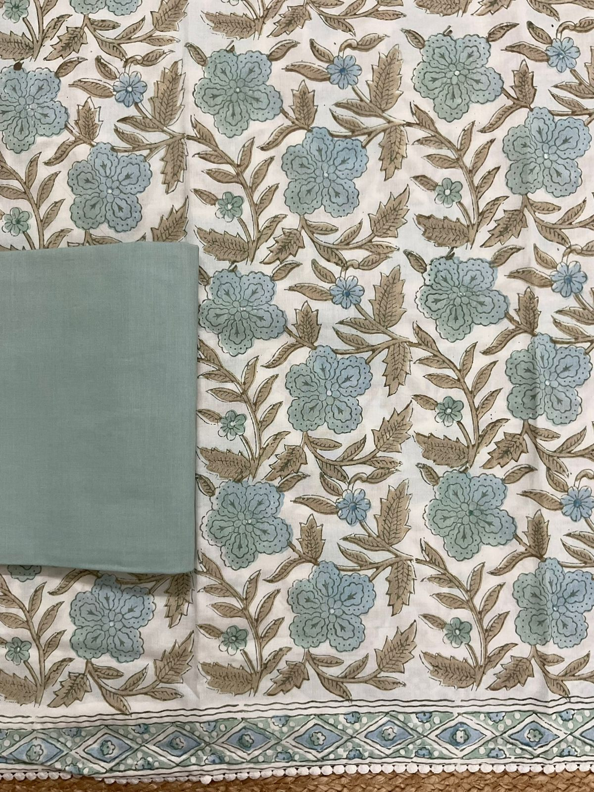 Pure Cotton Printed Suit - Offwhite