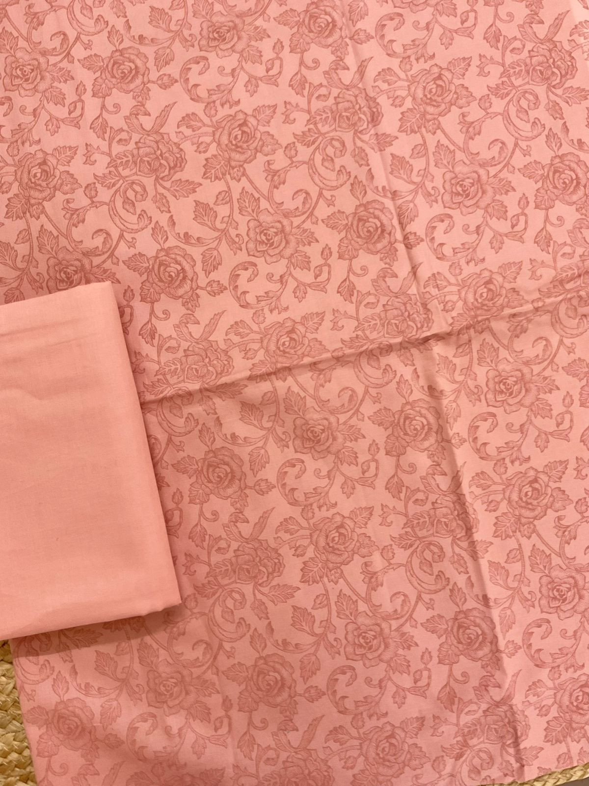 Pure Cotton Printed Suit - Peach