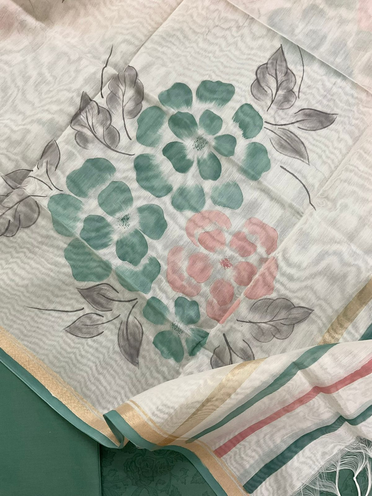 Pure Cotton Printed Suit - Blue