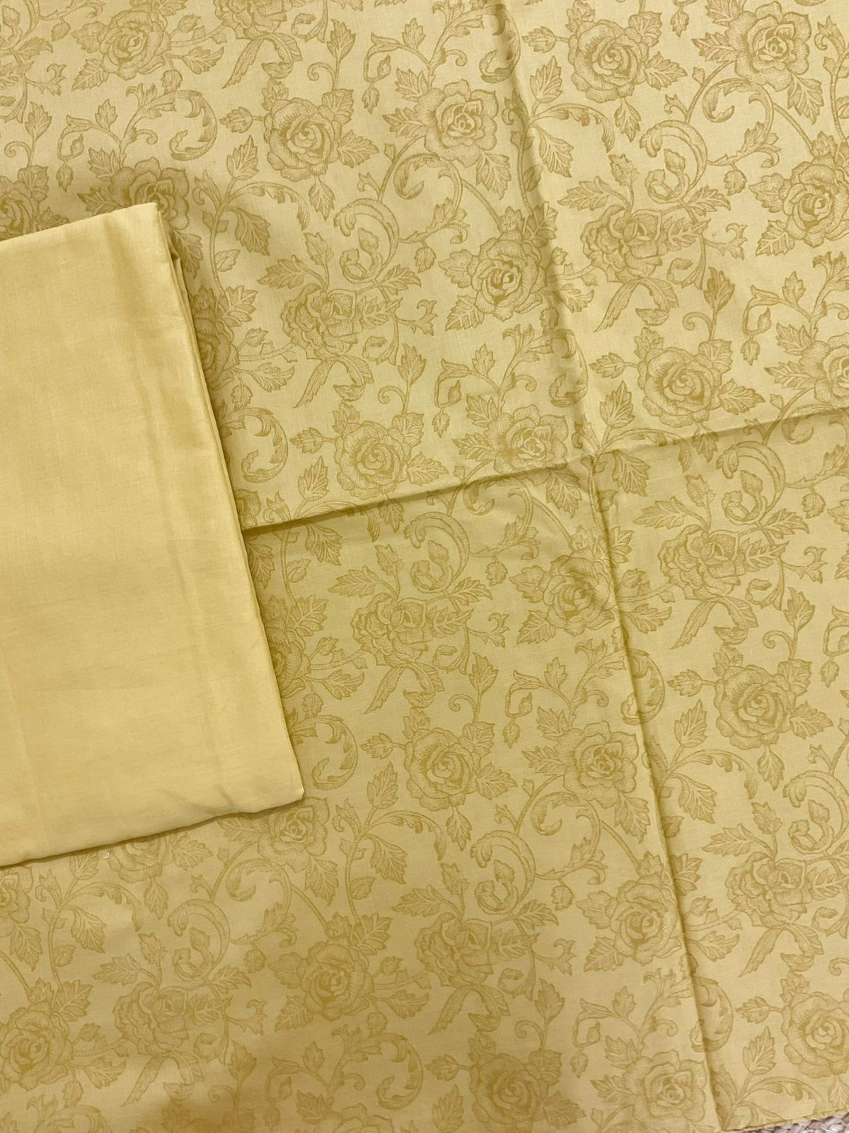 Pure Cotton Printed Suit - Yellow