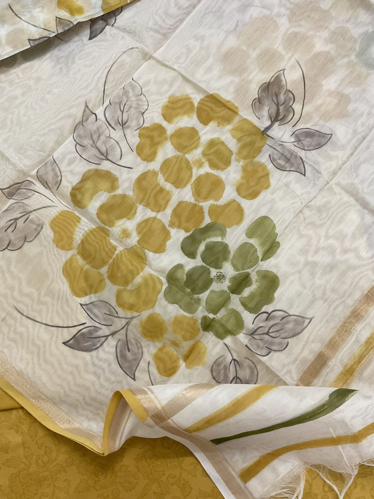 Pure Cotton Printed Suit - Yellow