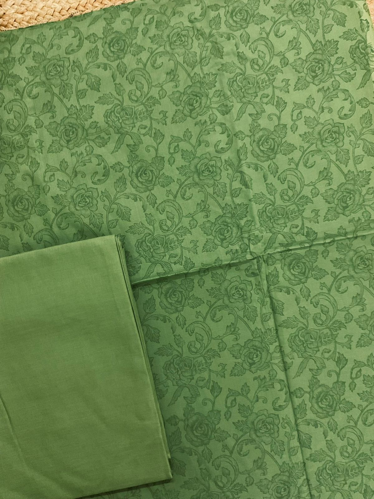Pure Cotton Printed Suit - Green