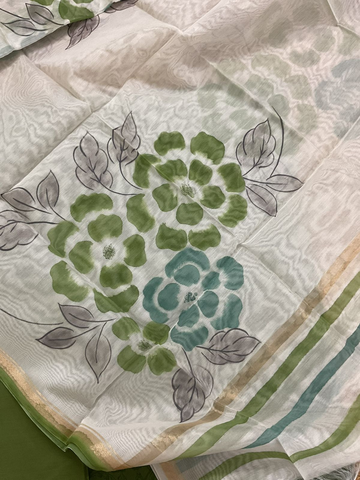 Pure Cotton Printed Suit - Green