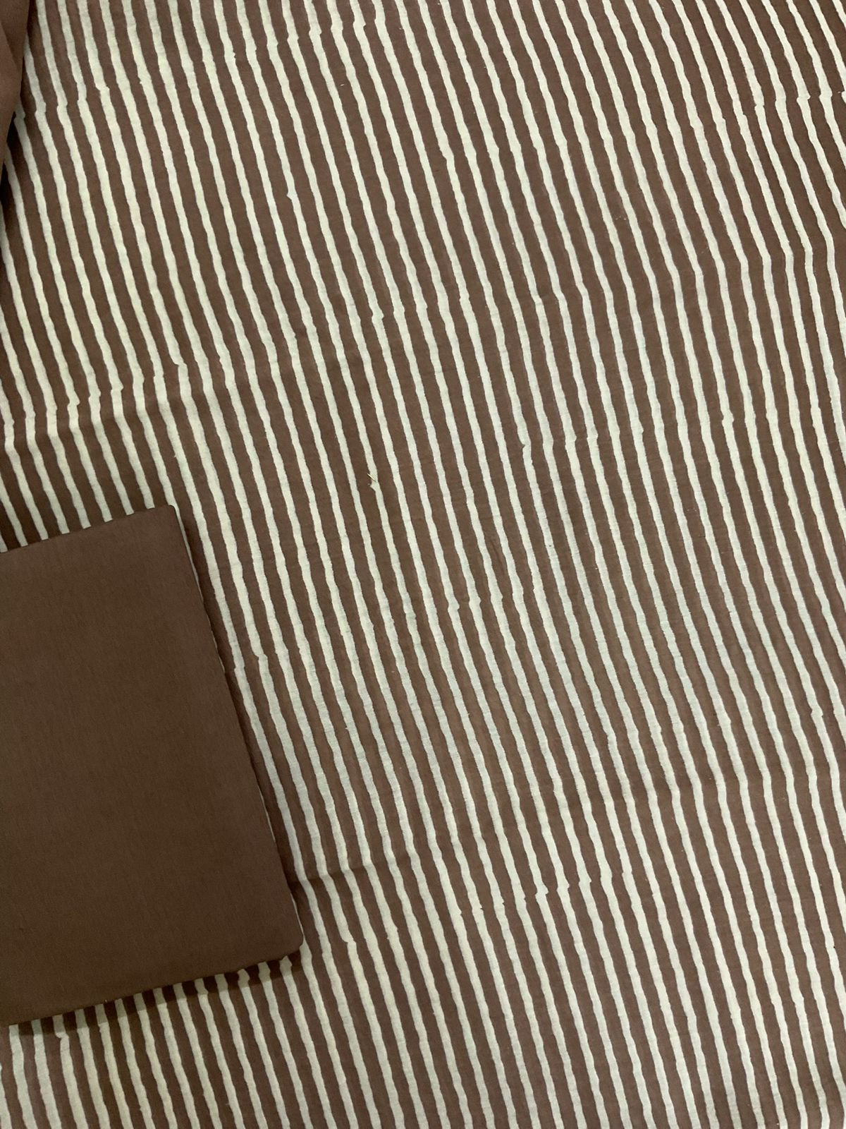 Pure Maheshwari Printed Suit - Brown