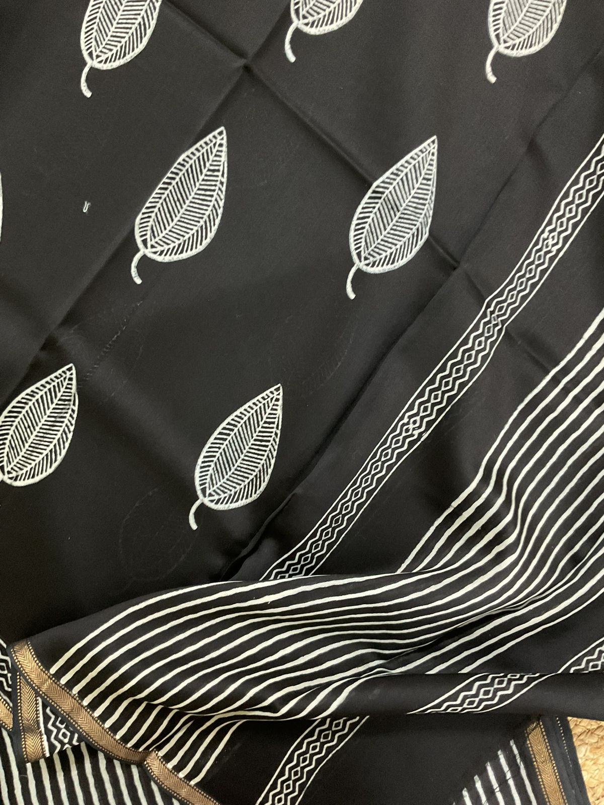 Pure Maheshwari Printed Suit - Black