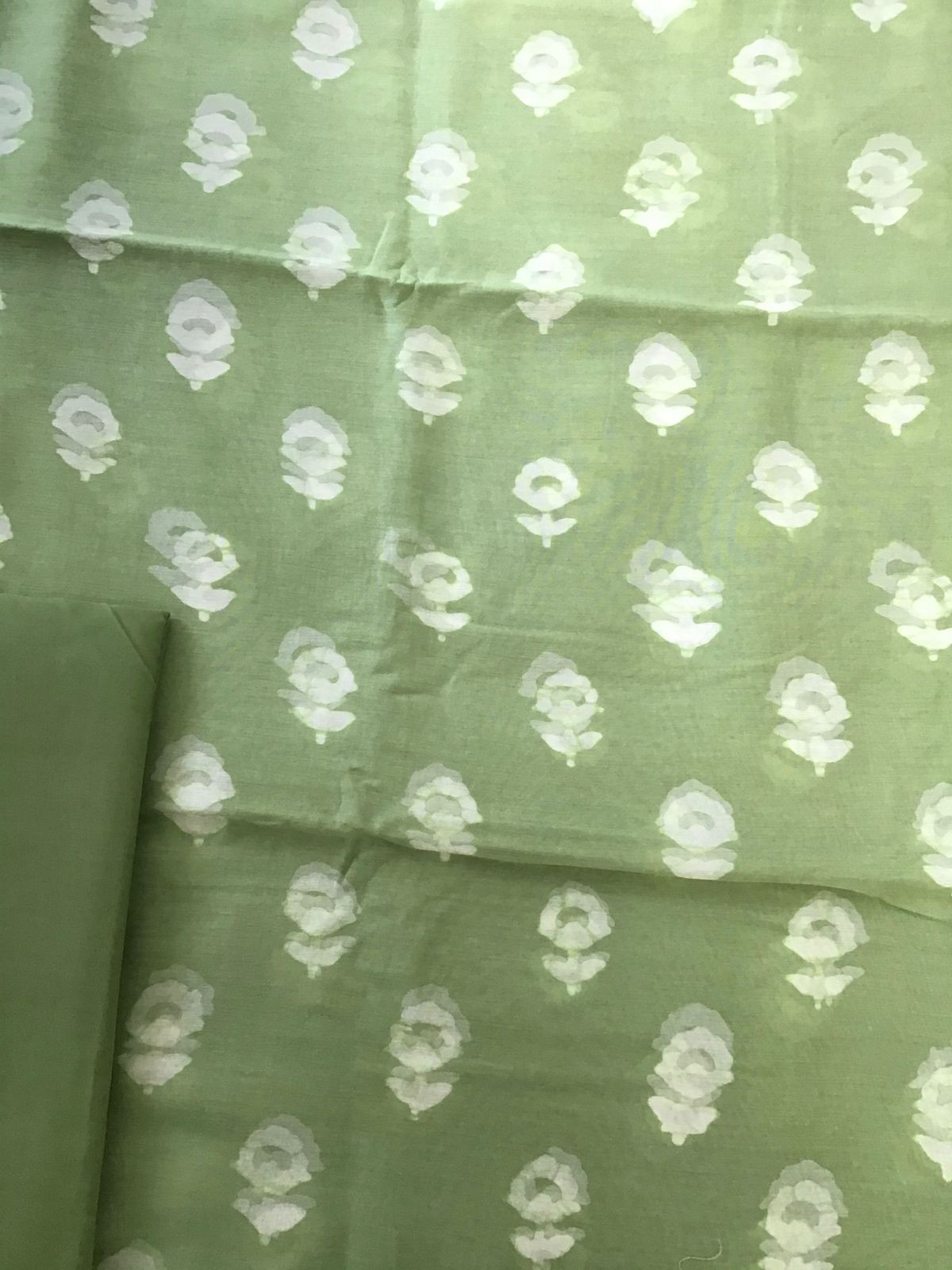 Pure Maheshwari Printed Suit - Green