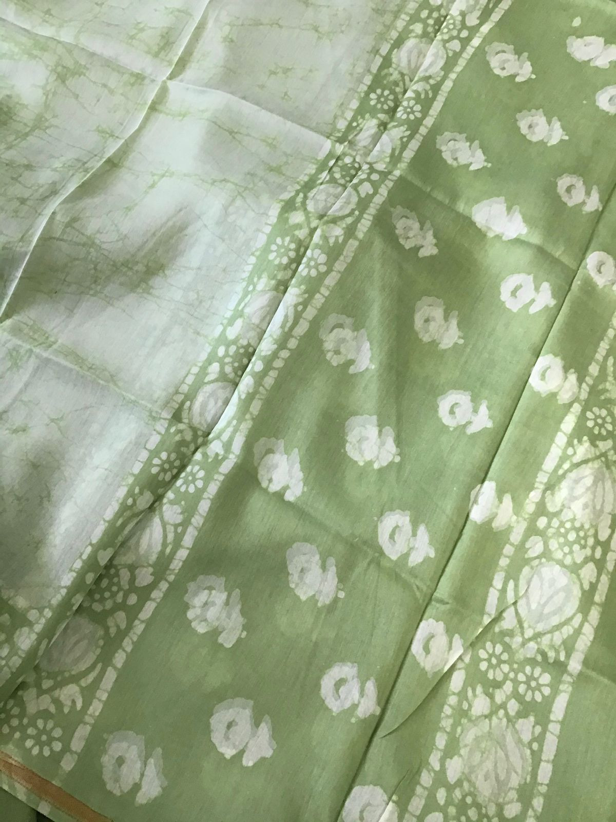 Pure Maheshwari Printed Suit - Green