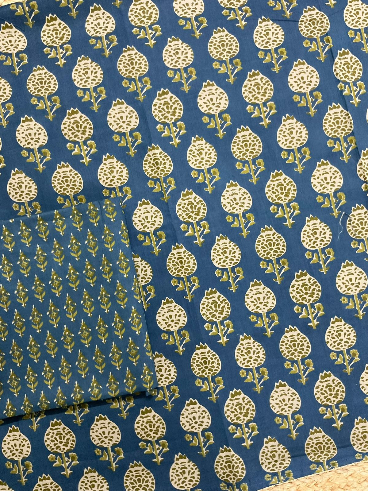 Pure Cotton Printed Suit - Blue