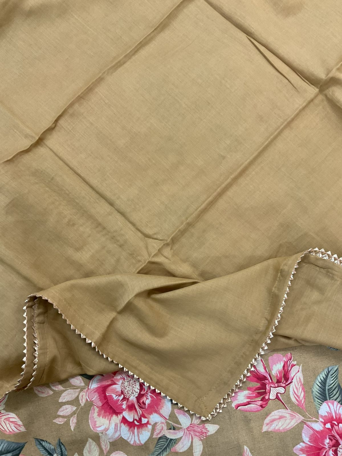 Pure Slub Cotton Printed Suit - Mustard