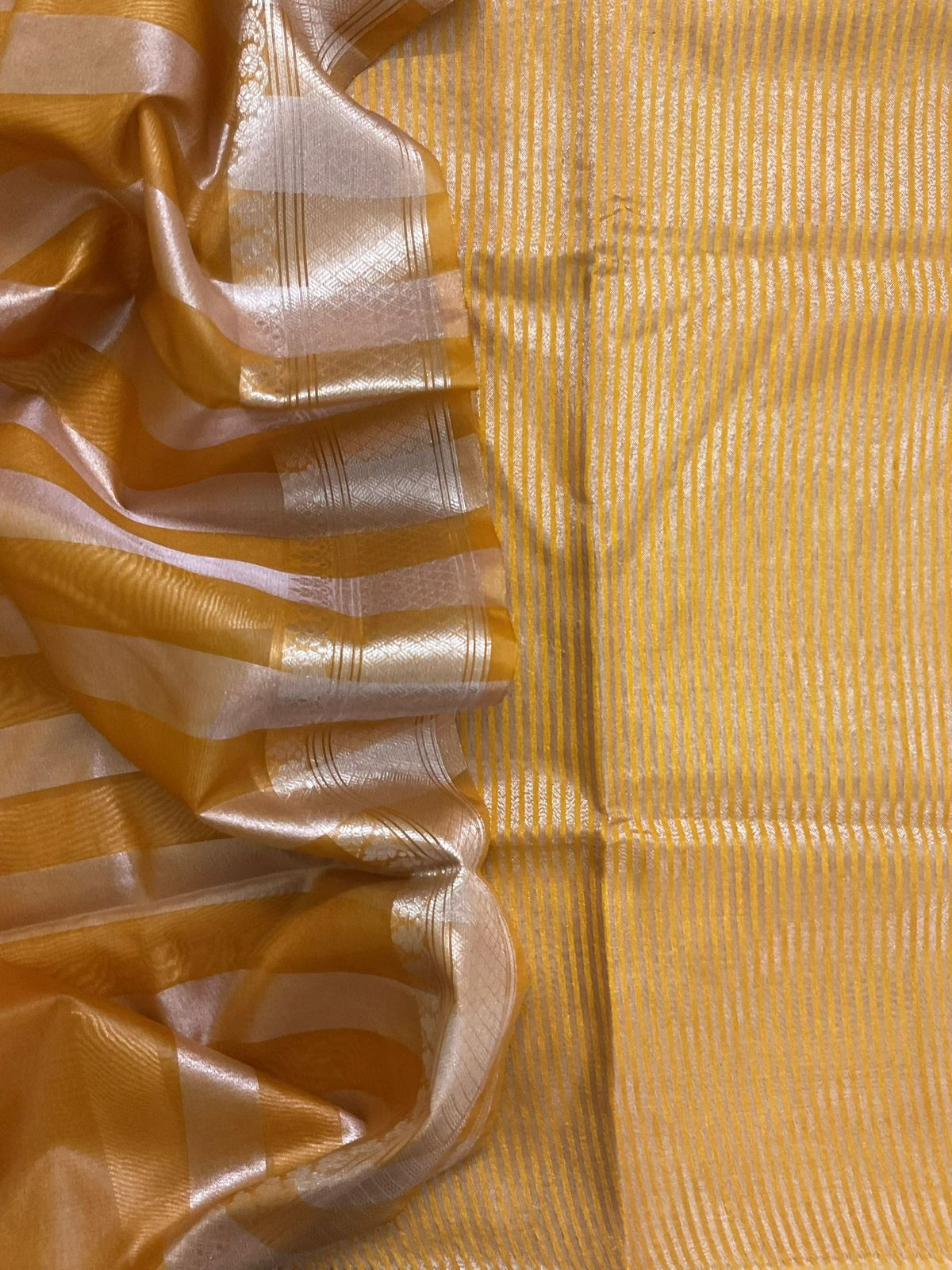 Soft Silk Banarasi Weaved Suit - Yellow