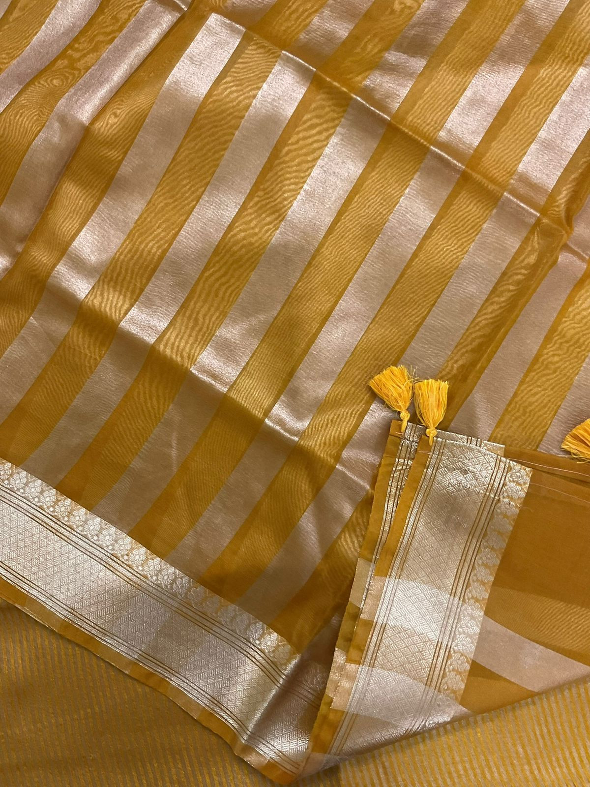 Soft Silk Banarasi Weaved Suit - Yellow