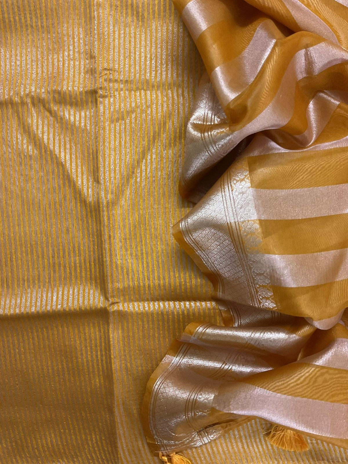 Soft Silk Banarasi Weaved Suit - Yellow