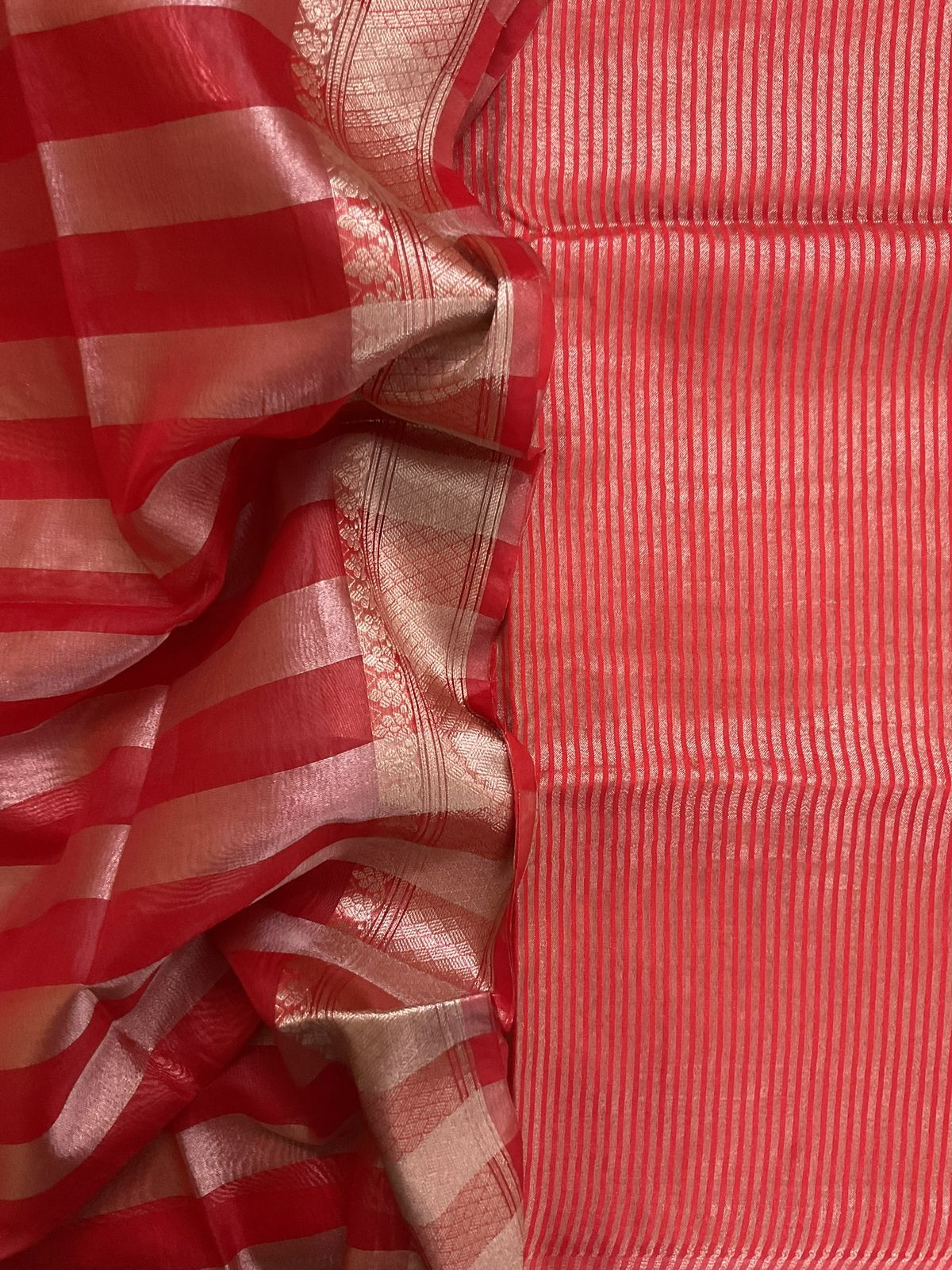 Soft Silk Banarasi Weaved Suit - Red