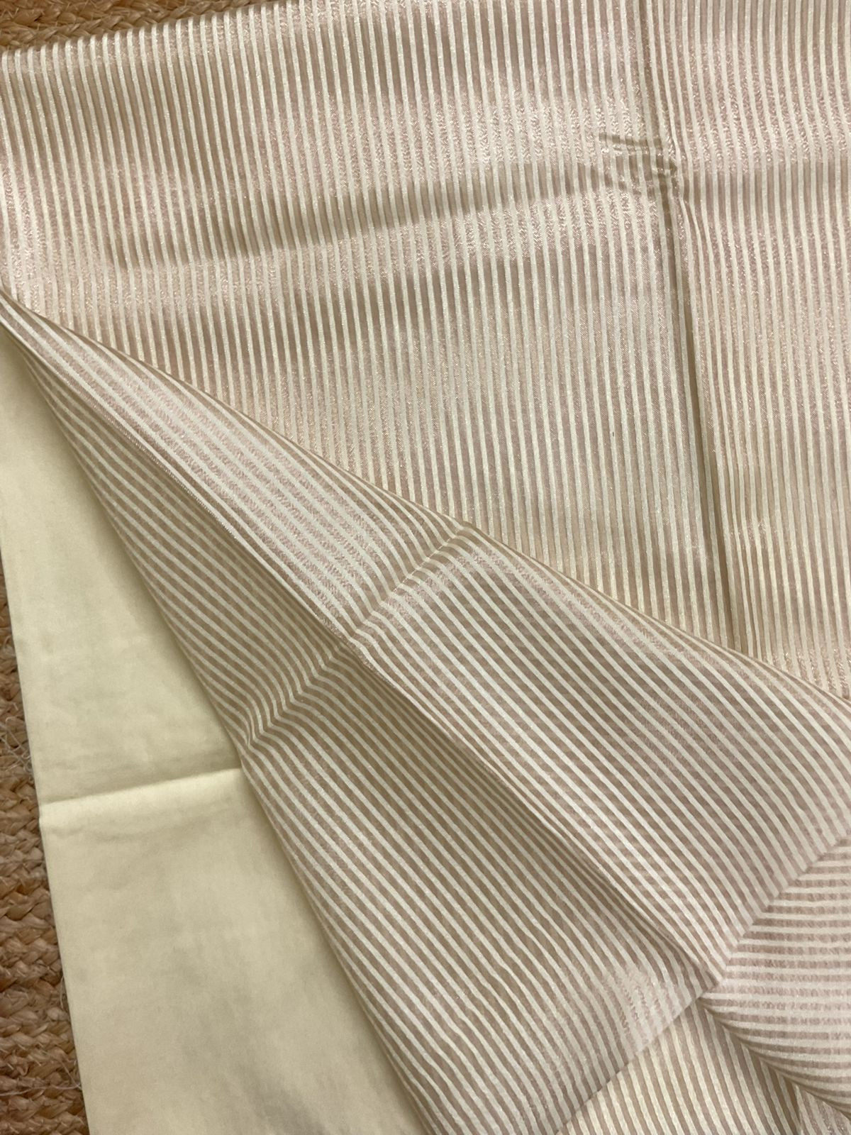 Soft Silk Banarasi Weaved Suit - Cream