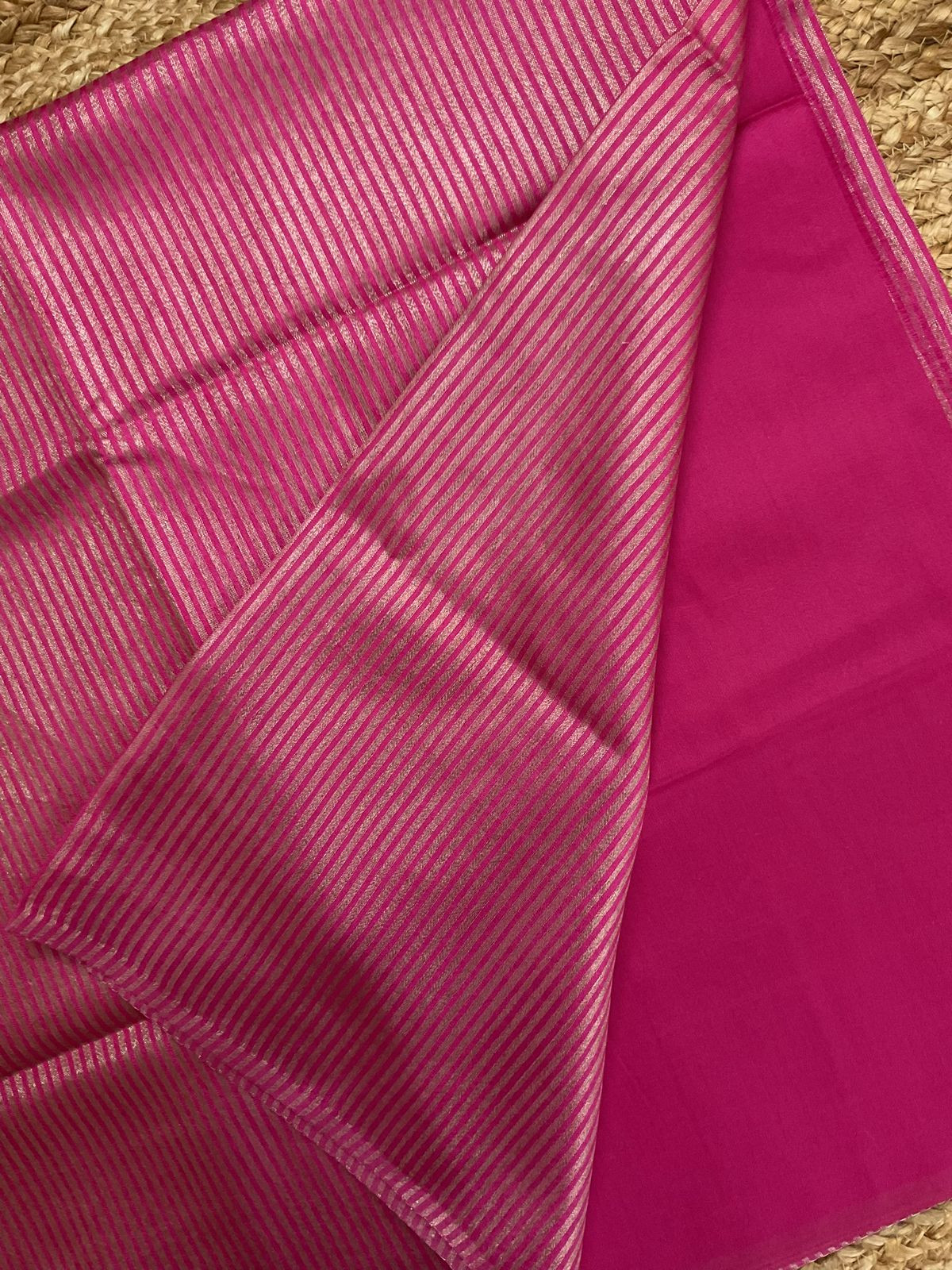 Soft Silk Banarasi Weaved Suit - Pink