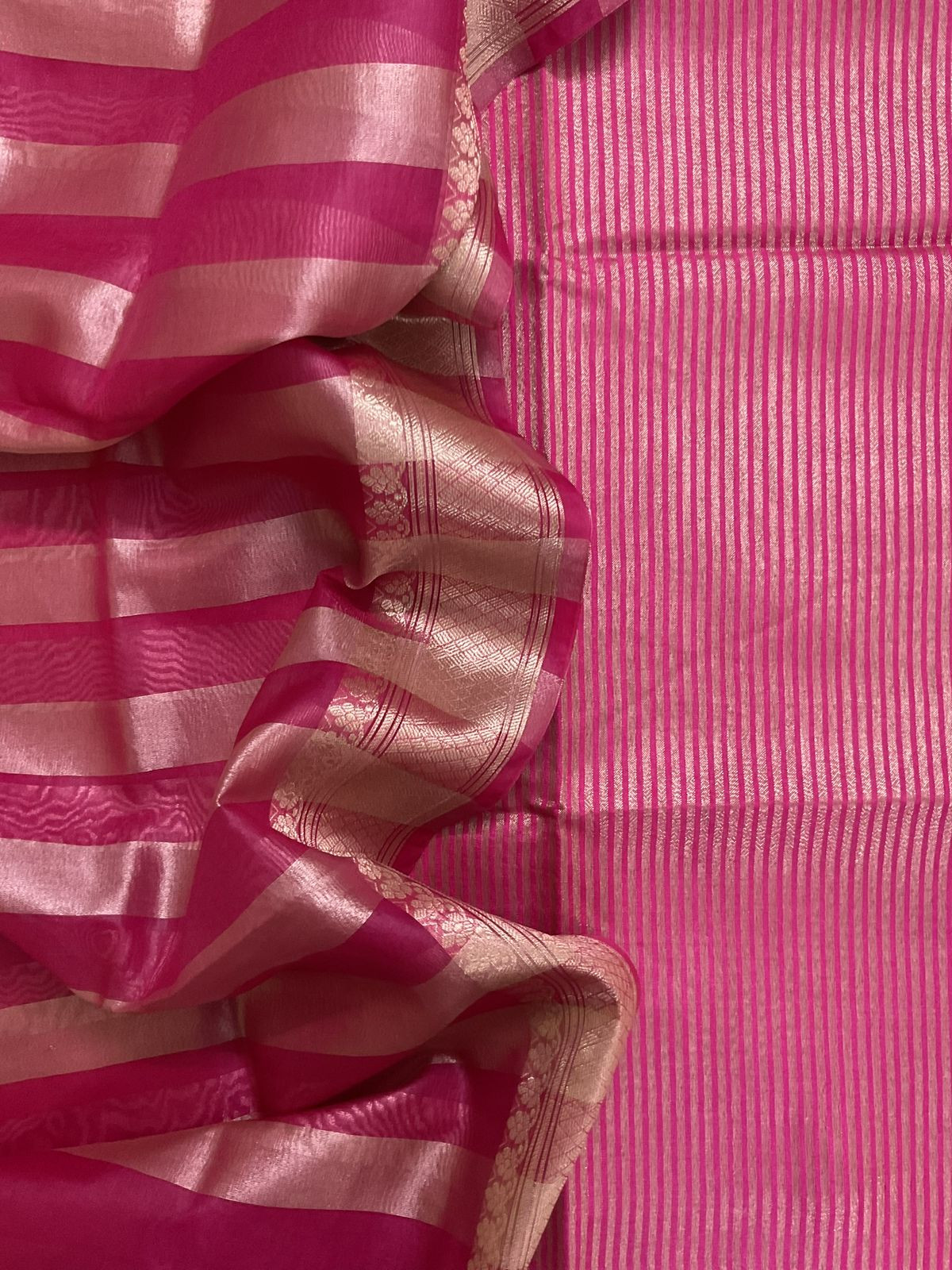 Soft Silk Banarasi Weaved Suit - Pink