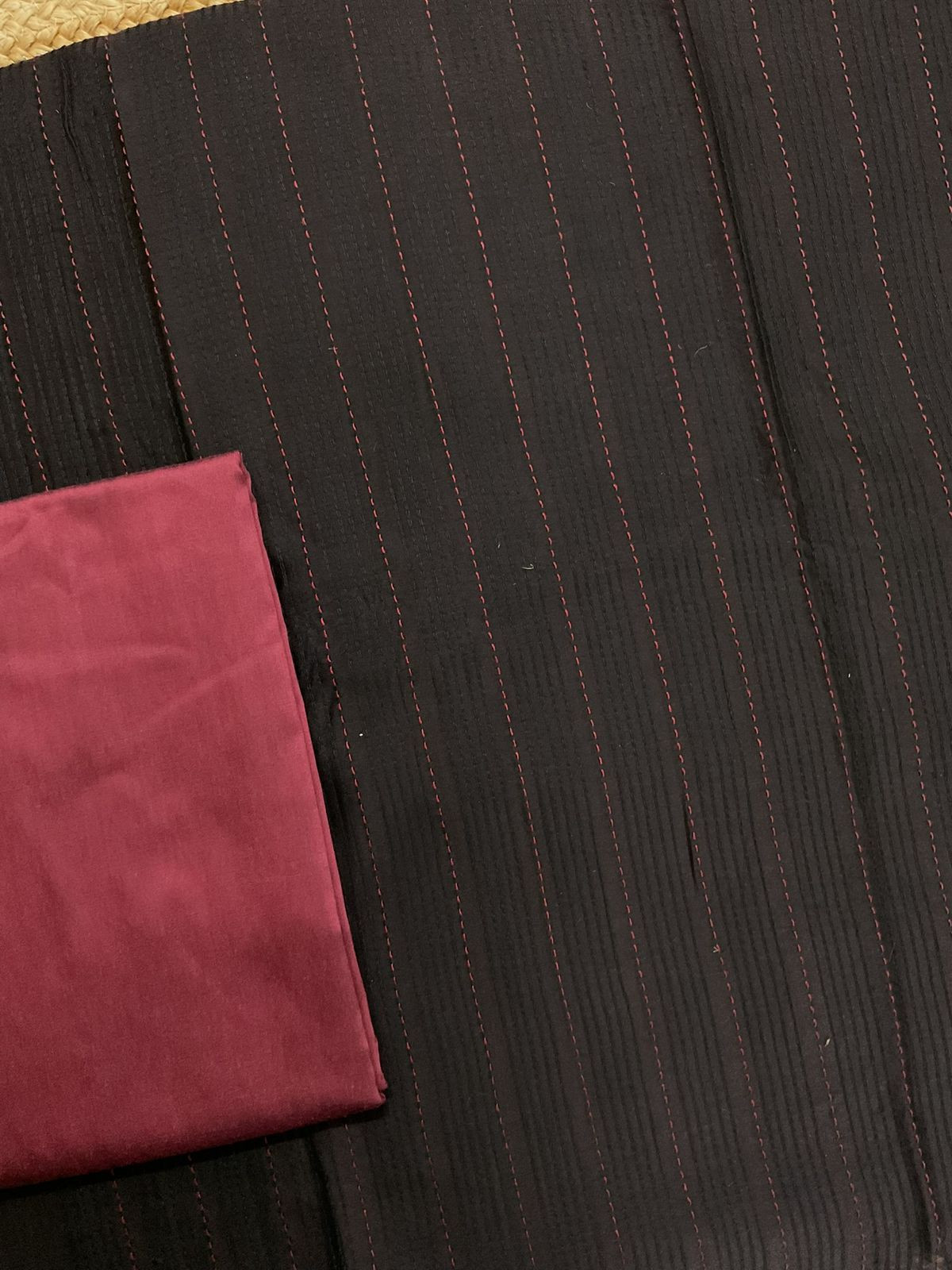 Pure Chanderi Printed Embroidered Suit - Black