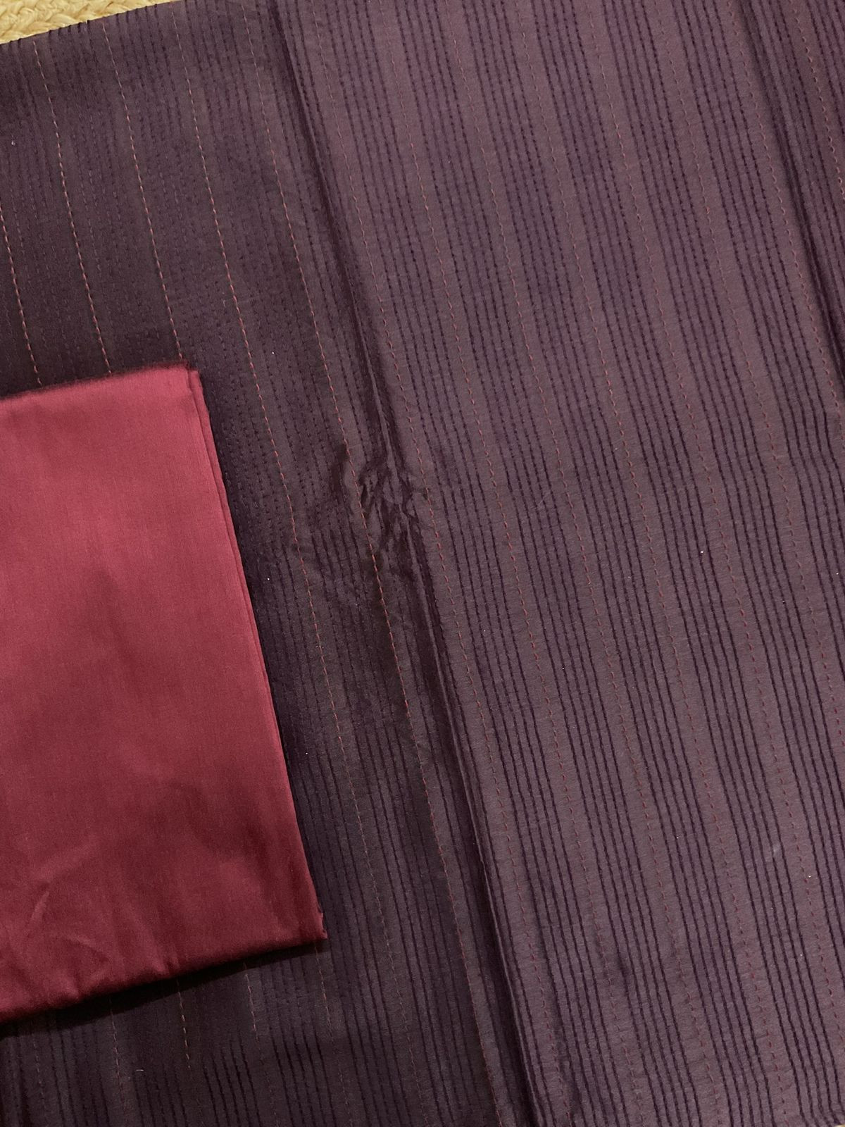 Pure Chanderi Printed Embroidered Suit - Brown