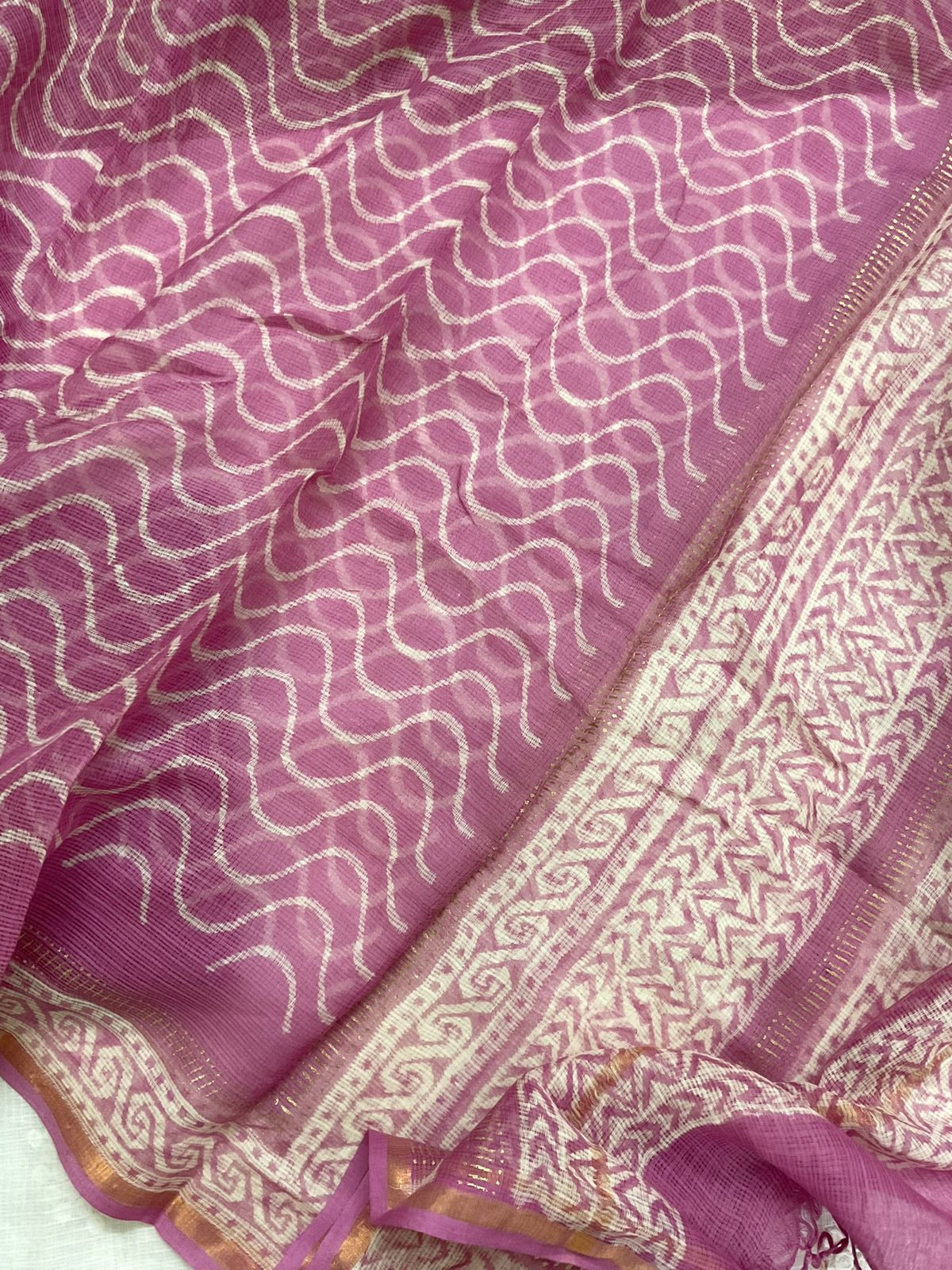 Soft Kota Cotton Printed Embroidered Suit - White