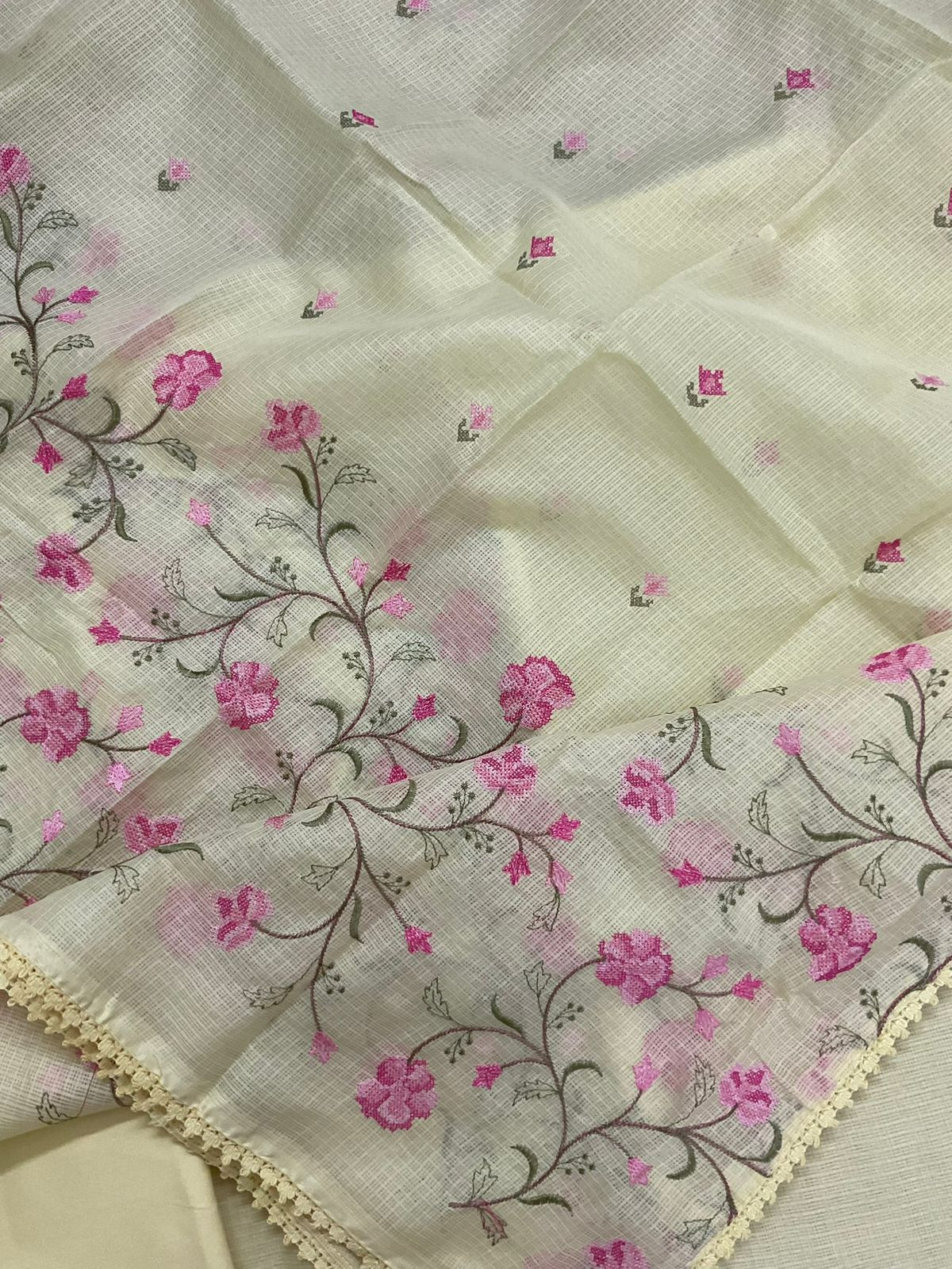 Soft Kota Silk Embroidered Suit - Yellow