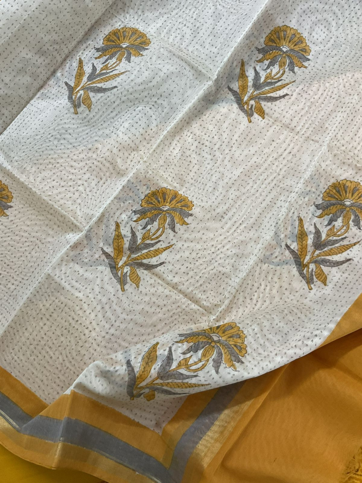 Pure Cotton Printed Suit - Yellow