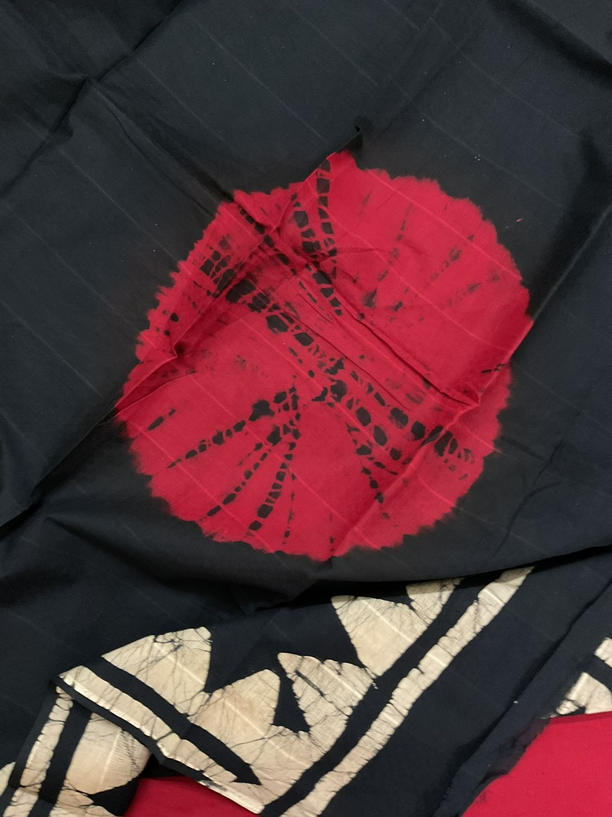 Pure Cotton Self Weaved Printed Embroidered Suit - Dark Red