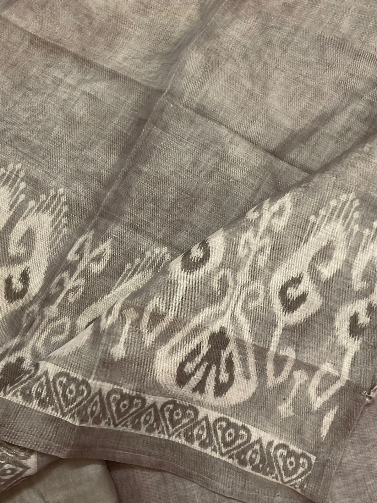 Soft Tissue Slub Cotton Printed Embroidered Suit - Brown