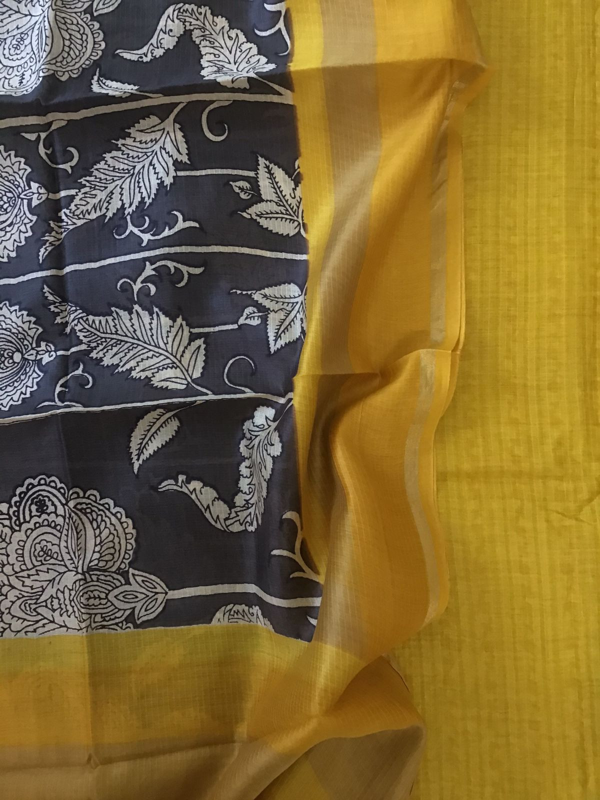 Pure Maheshwari Printed Suit - Yellow