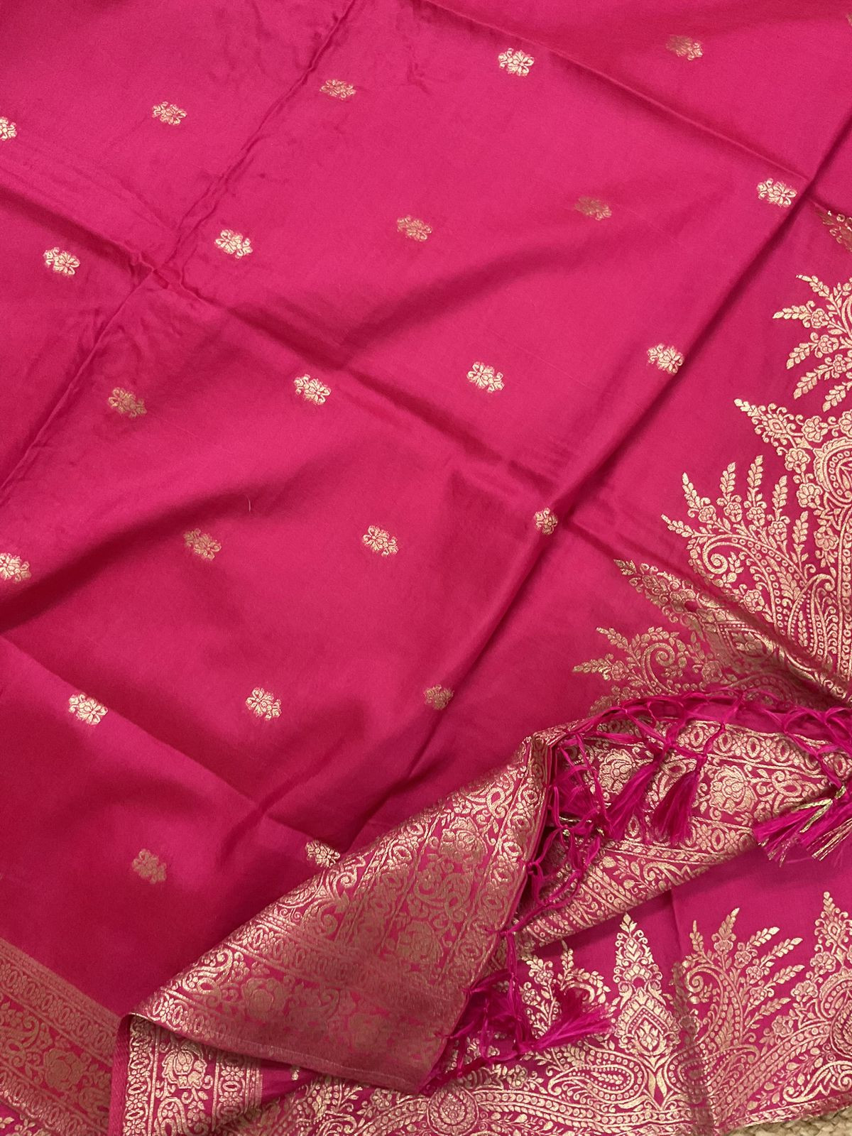 Pure Chanderi Banarasi Weaved Suit - Pink