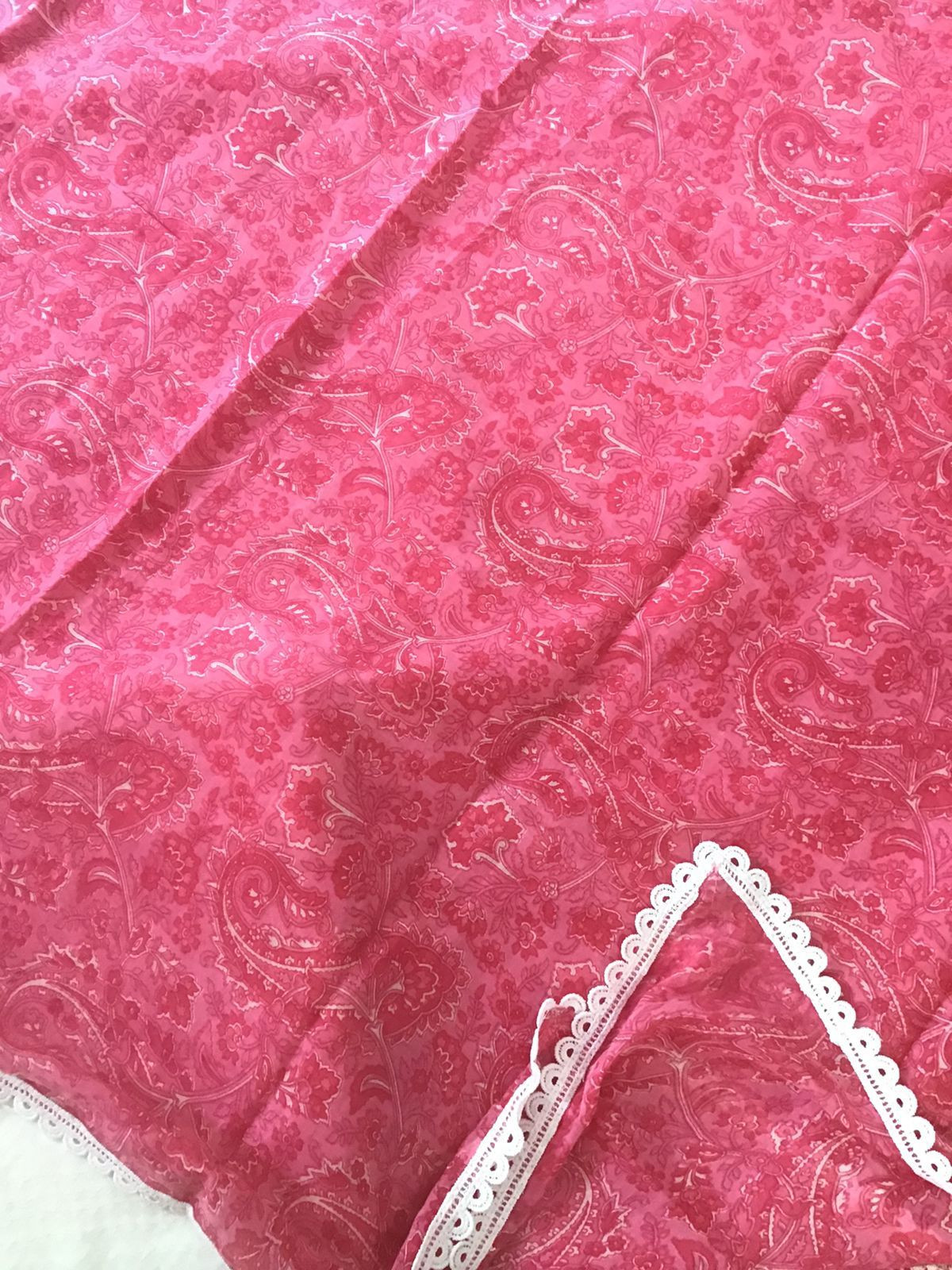 Pure Mul Cotton Printed Embroidered Suit - Pink