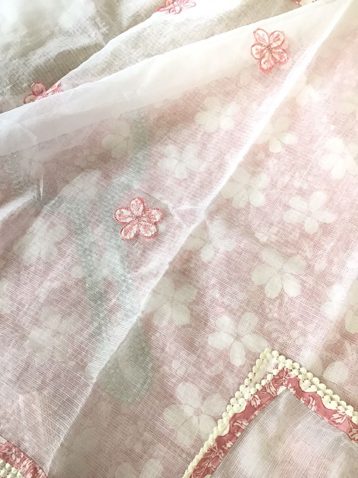 Pure Cotton Printed Embroidered Suit - Pink