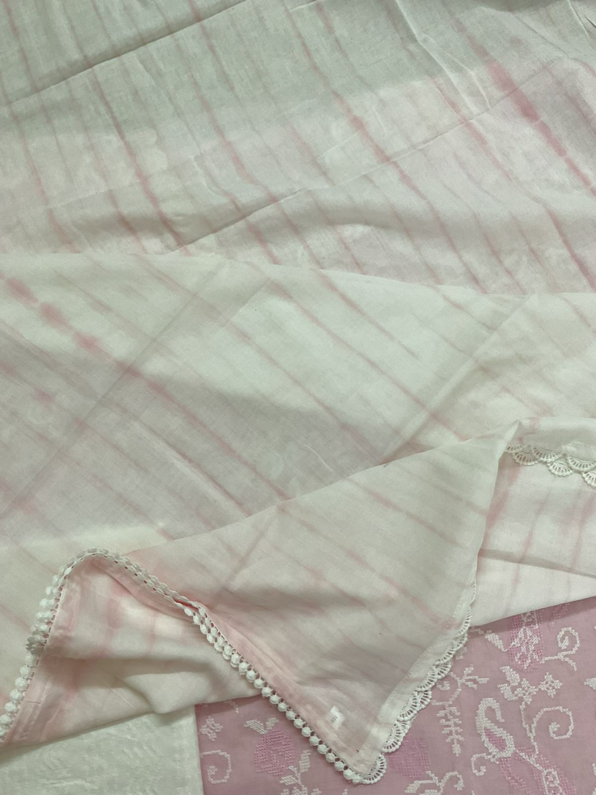 Pure Cotton Printed Embroidered Suit - Pink