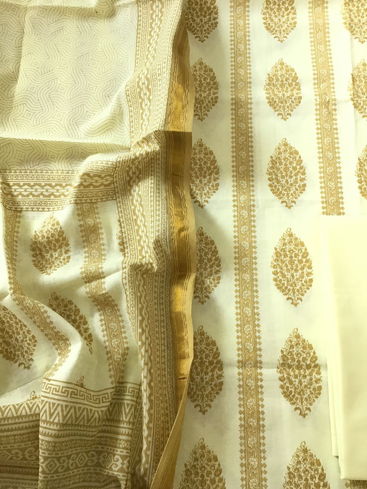 Pure Cotton Printed Suit - Yellow