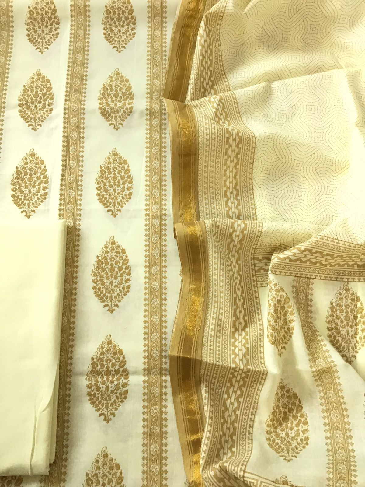 Pure Cotton Printed Suit - Yellow