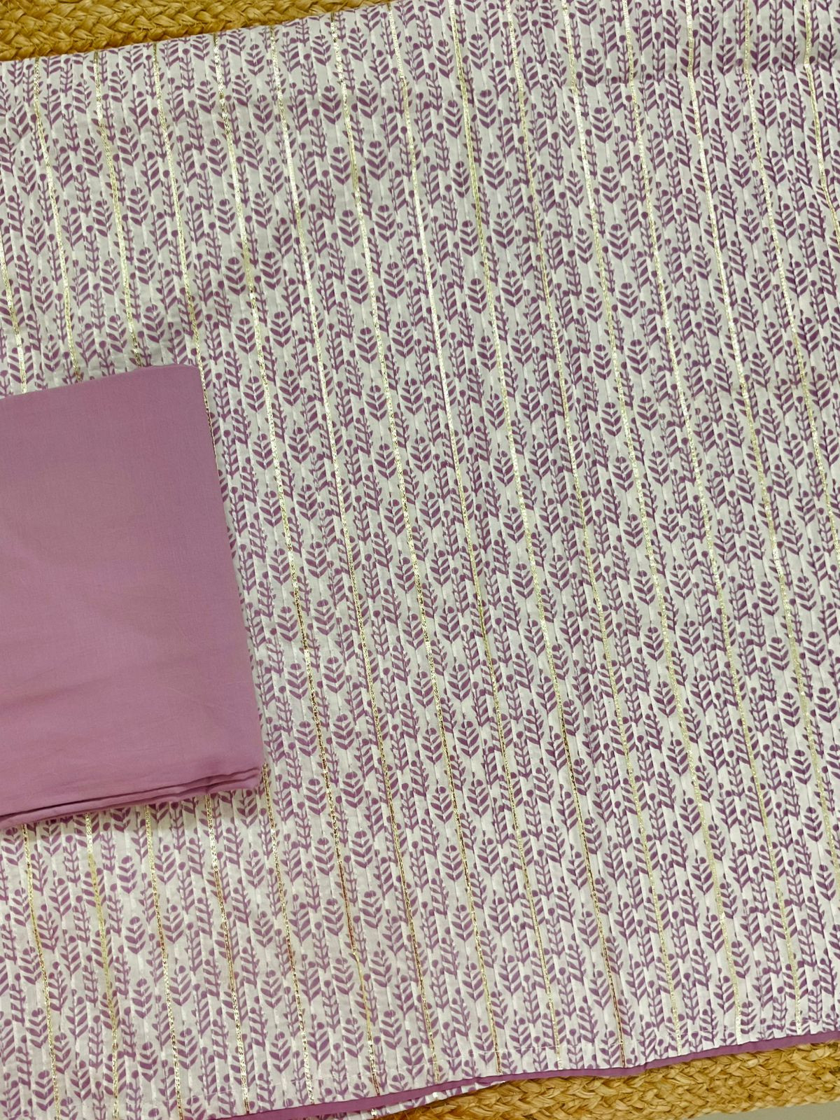 Pure Cotton Printed Embroidered Suit - Purple