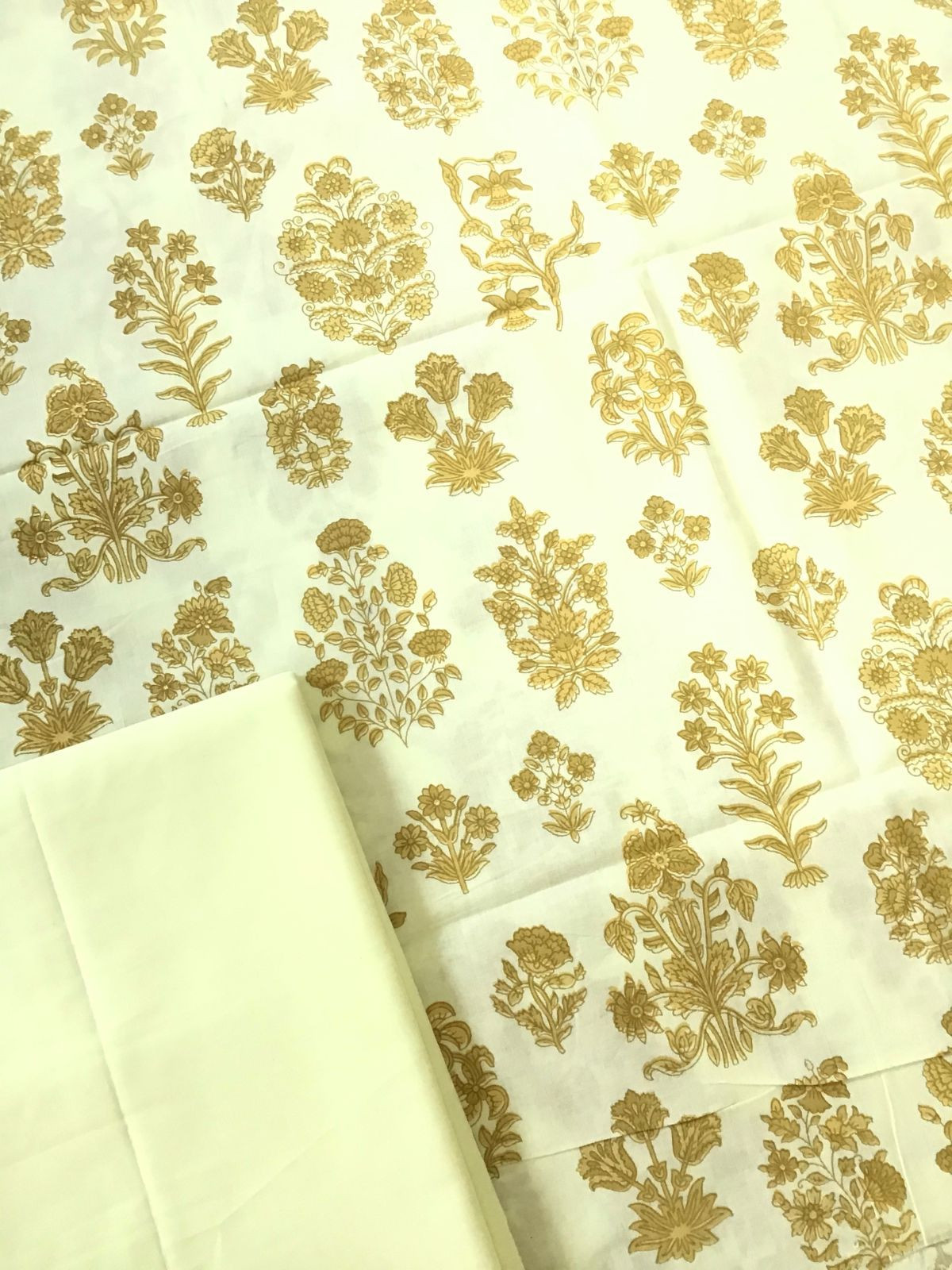 Pure Cotton Printed Suit - Yellow