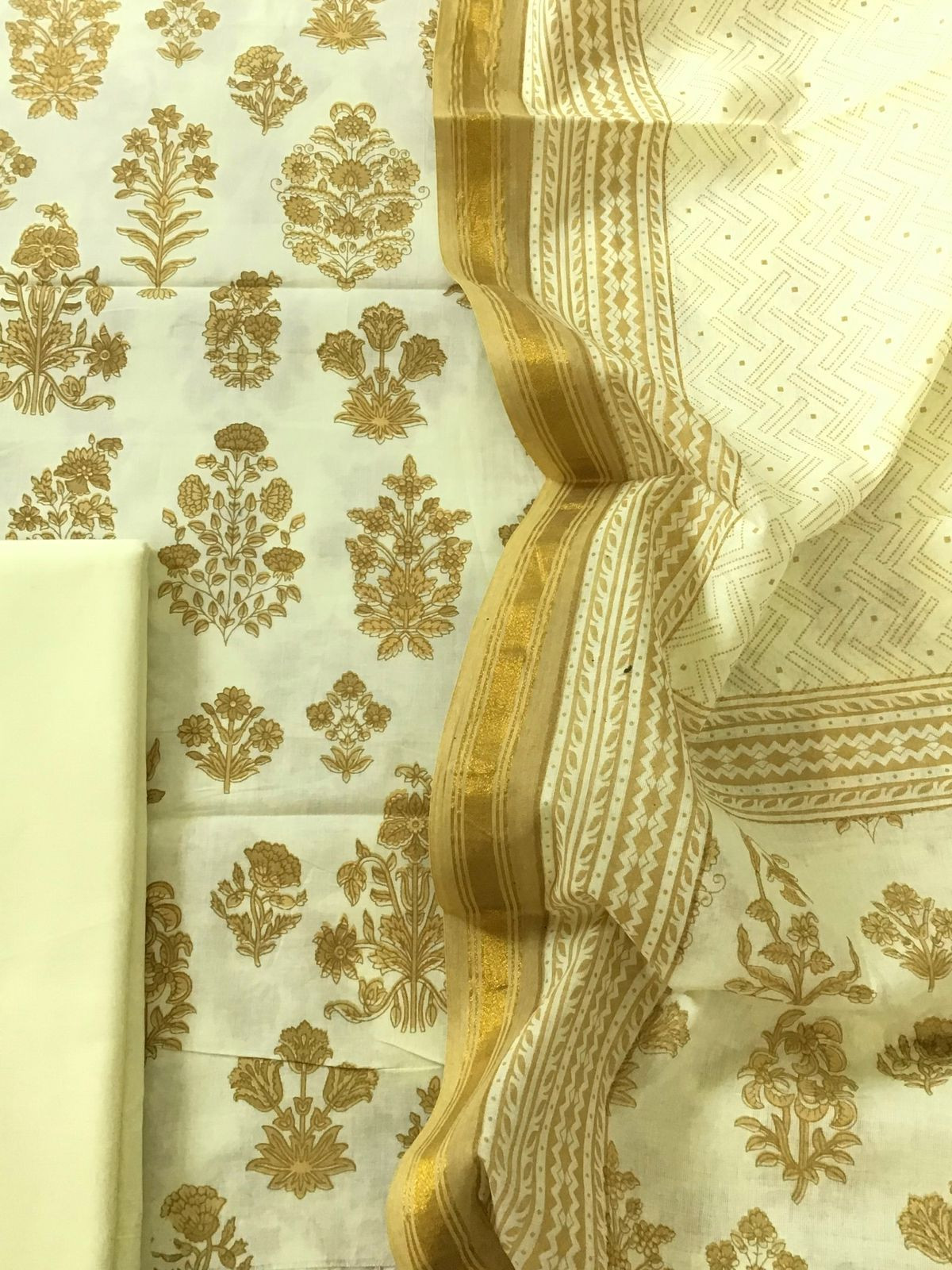 Pure Cotton Printed Suit - Yellow