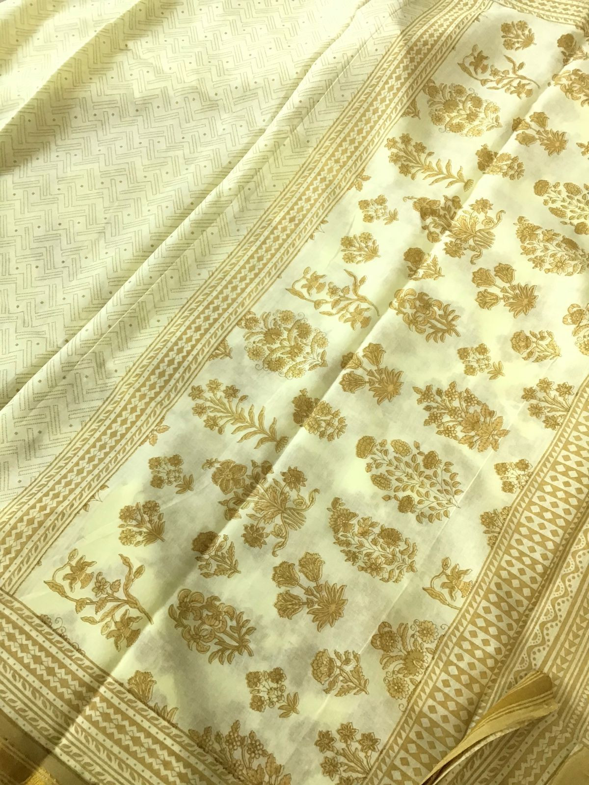 Pure Cotton Printed Suit - Yellow